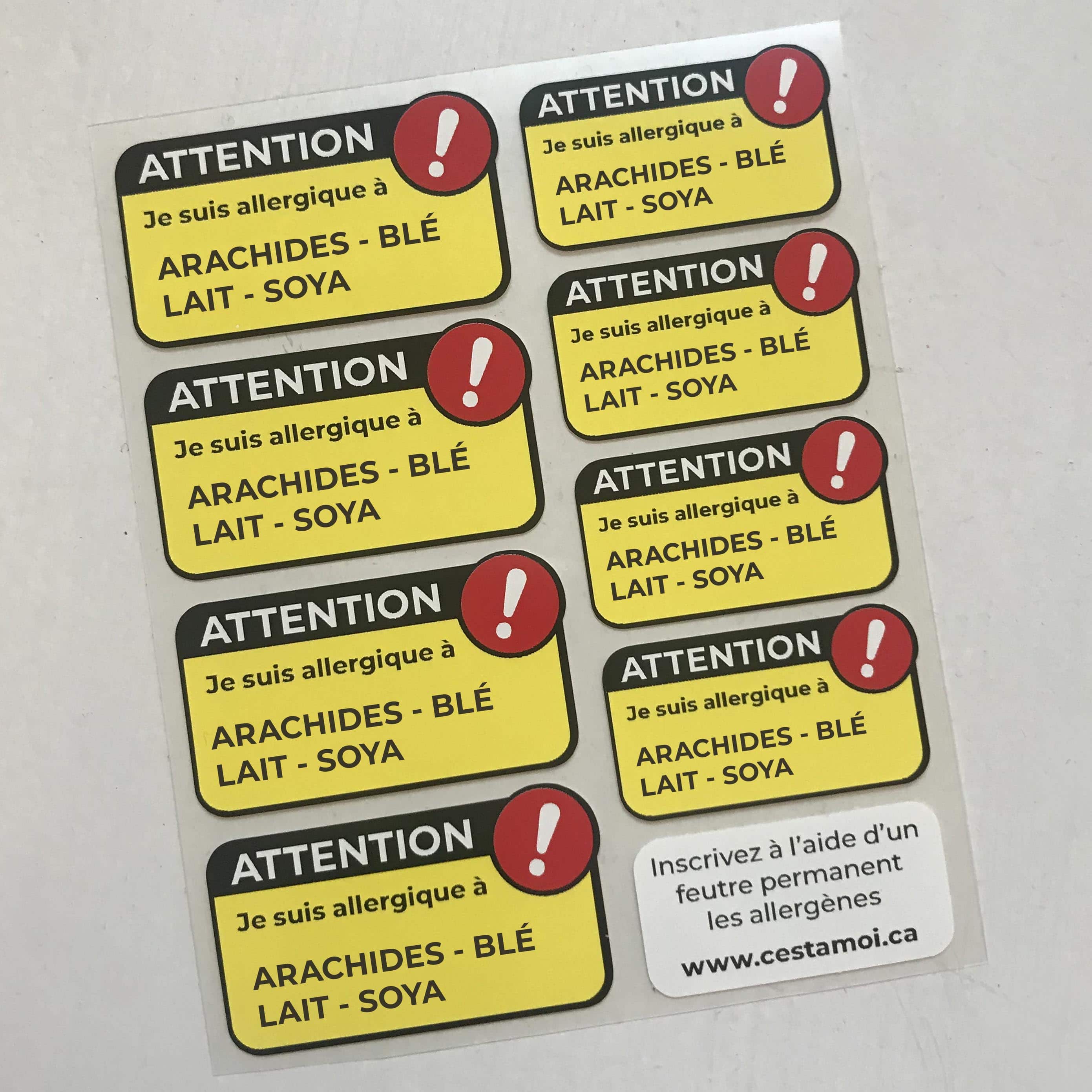 Lot De 500 étiquettes D'avertissement D'allergie Et De